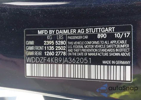 2018 Mercedes-Benz E 300 4Matic z USA, uszkodzony, nr VIN WDDZF4KB9JA362051